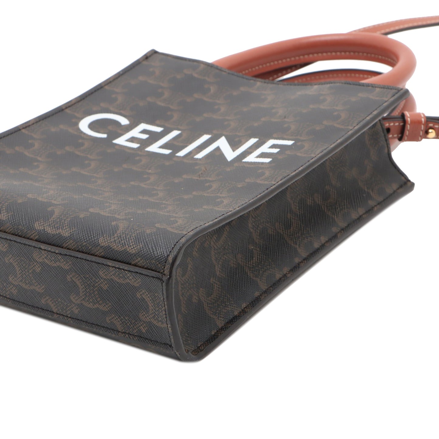 Celine Mini Triomphe Coated Canvas Vertical Cabas Satchel