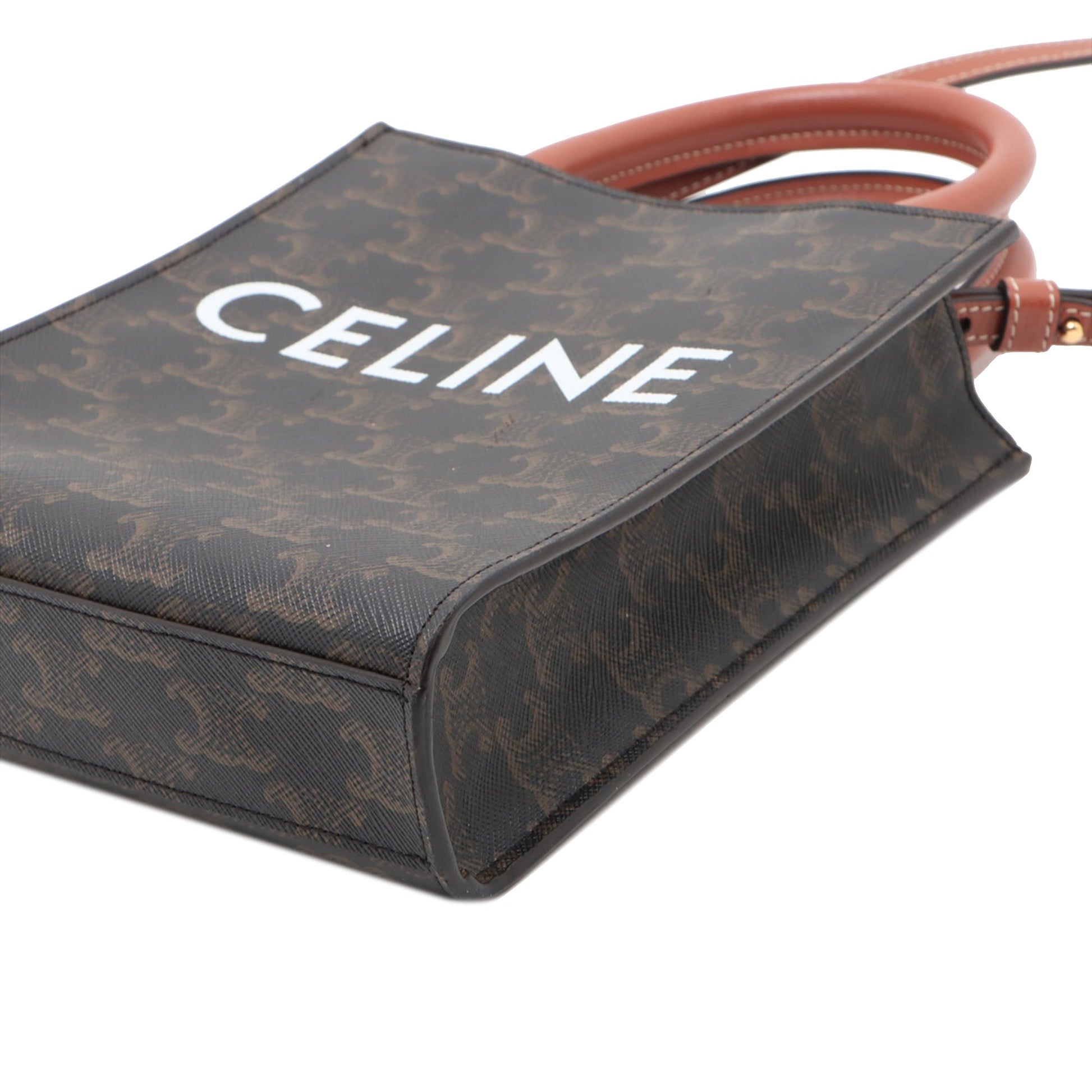 Celine Mini Triomphe Coated Canvas Vertical Cabas Satchel