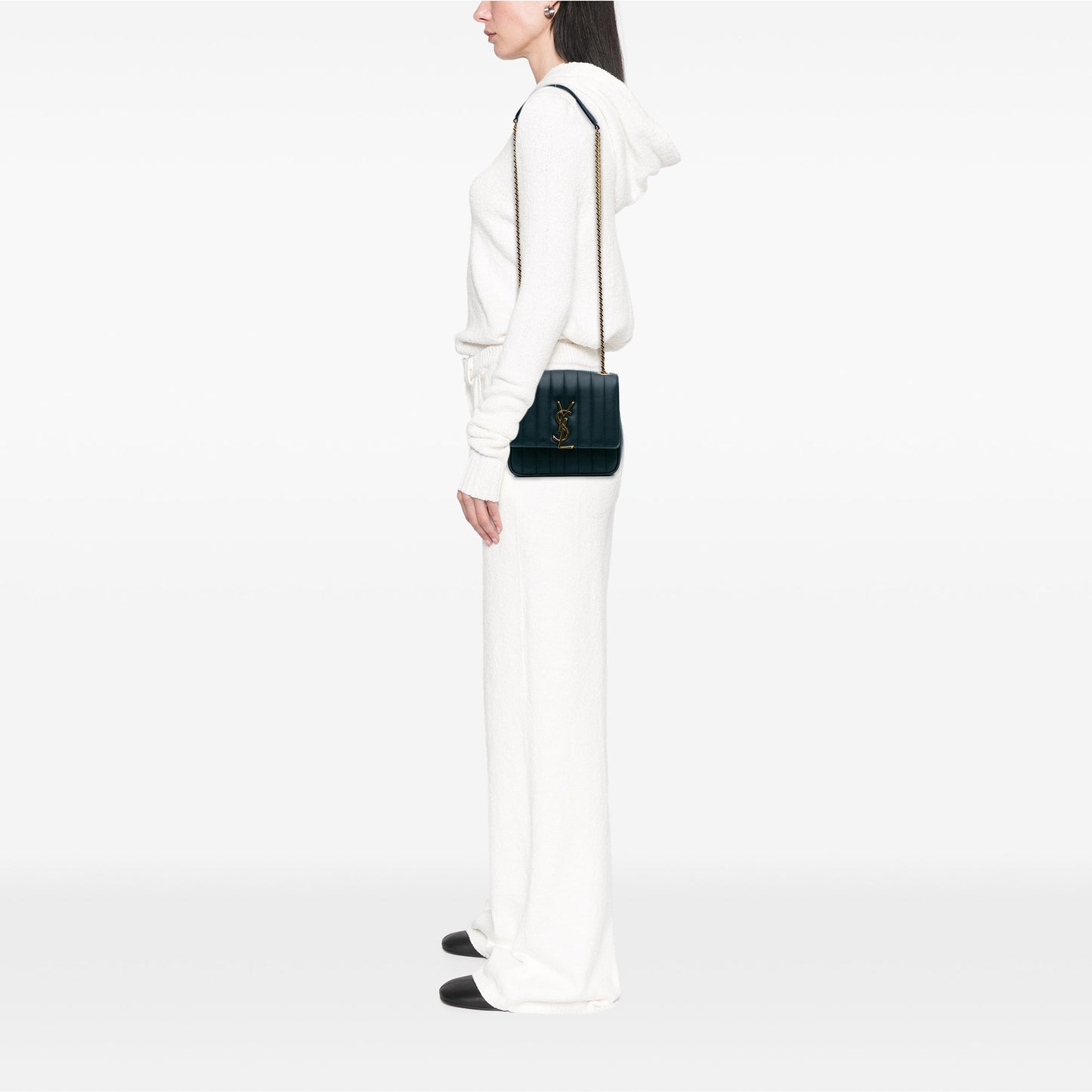 Saint Laurent Medium Lambskin Monogram Vicky Chain Bag