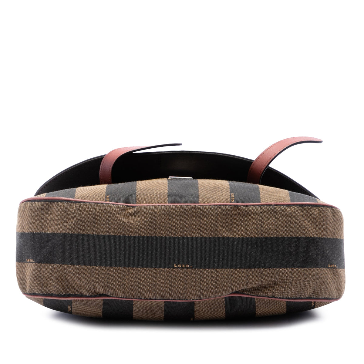 Fendi Pequin Canvas and Leather Top Handle Bag — Brown