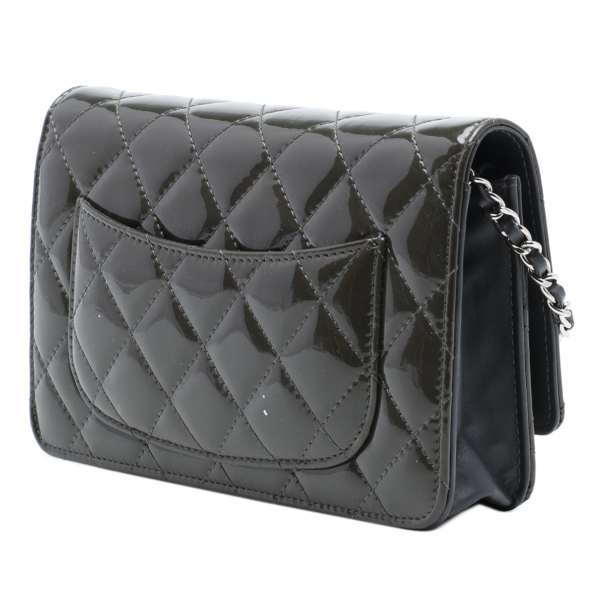 Chanel CC Quilted Patent Wallet On Chain
