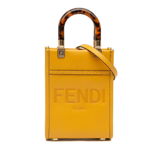 Fendi Mini Leather Sunshine Shopper Tote
