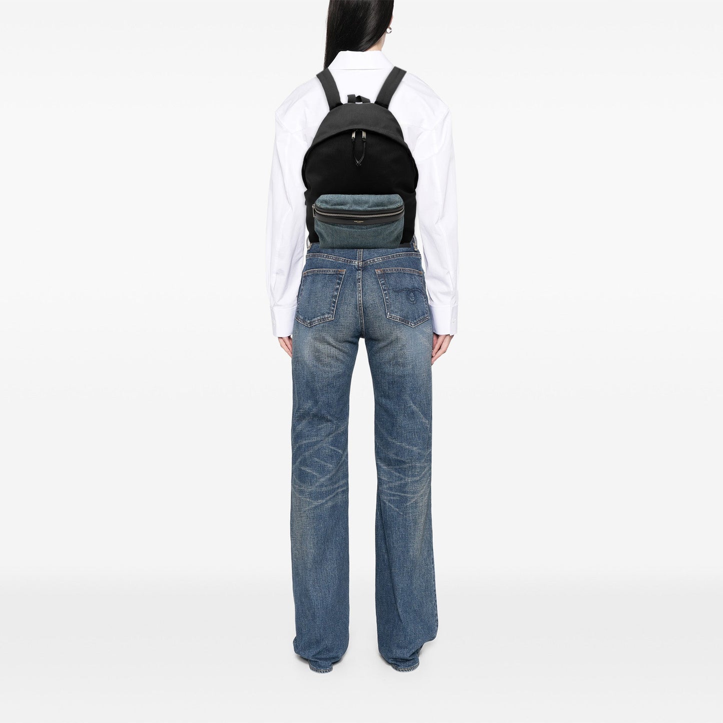Saint Laurent Nylon and Denim Classic Hunting Backpack