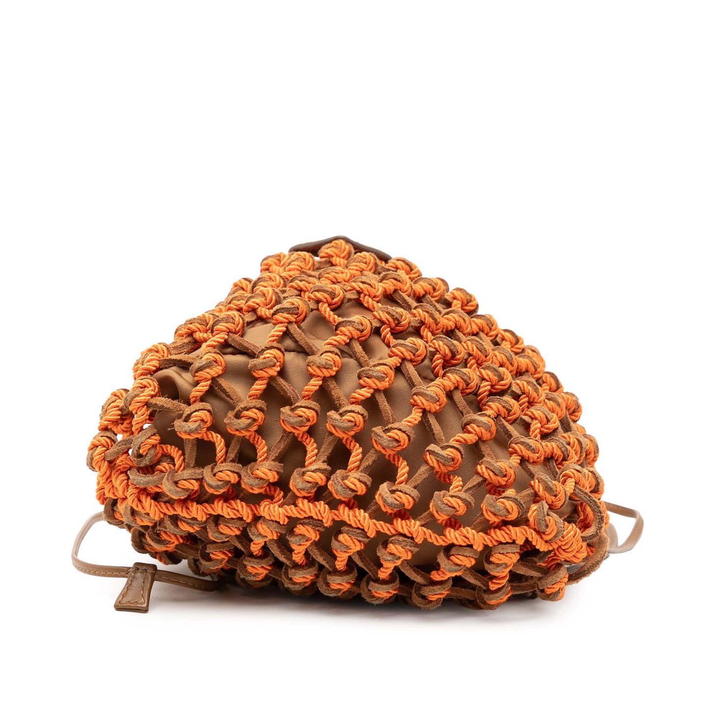 Prada Small Suede Macrame Noue Shoulder Bag