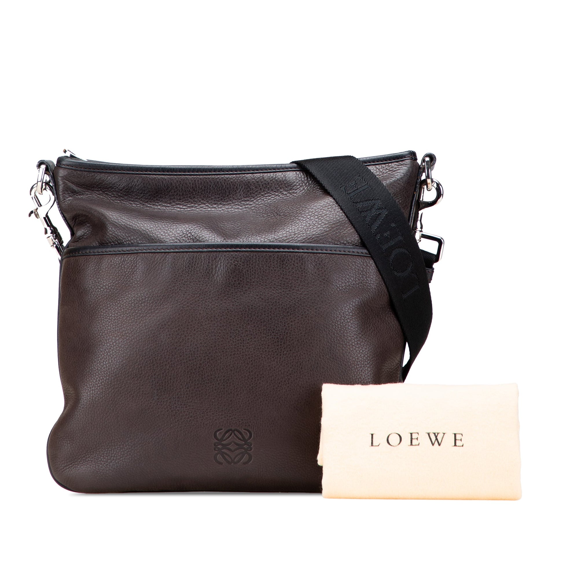 LOEWE Anagram Leather Messenger Bag