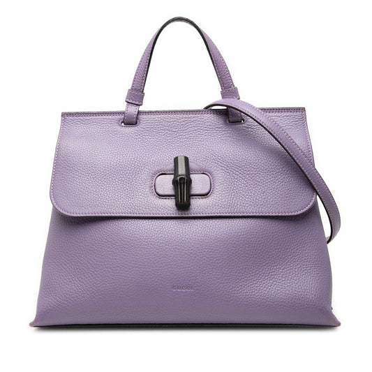 Gucci Medium Calfskin Bamboo Daily Satchel