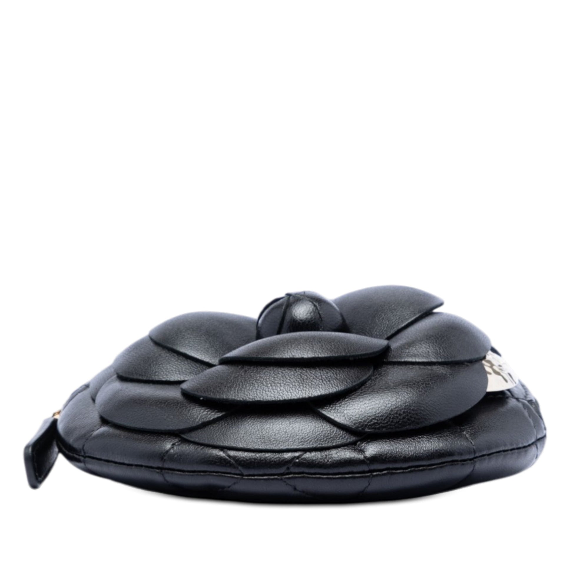 Mini CC Lambskin Camellia Bouquet Round Clutch on Chain