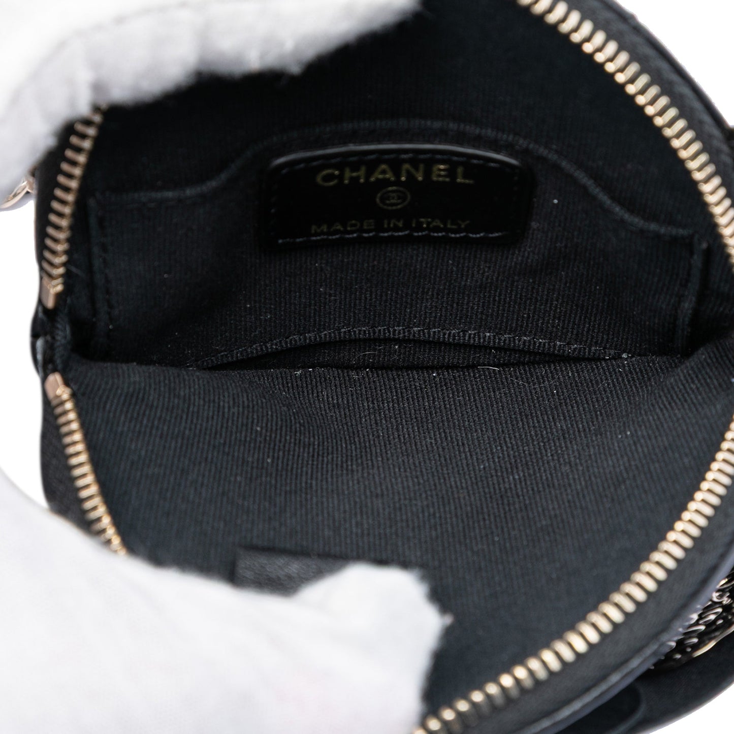 Mini CC Lambskin Camellia Bouquet Round Clutch on Chain