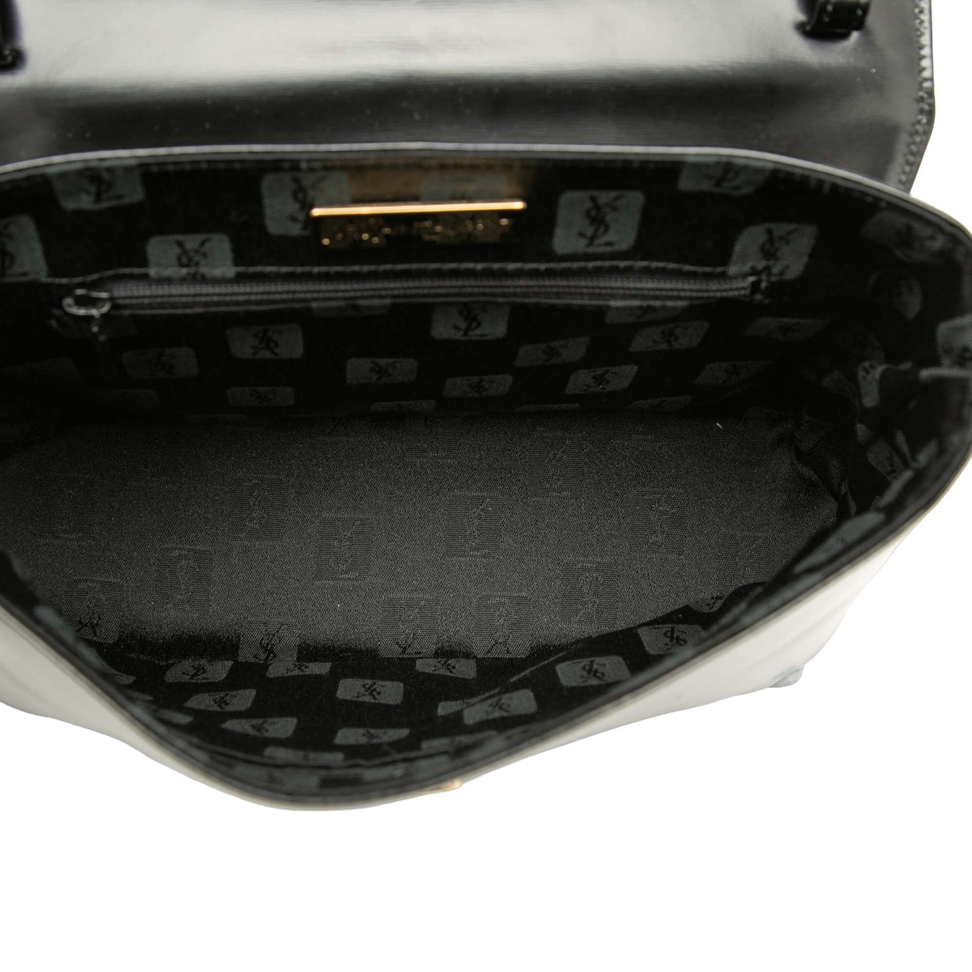 Saint Laurent Leather Logo Charm Top Handle Bag