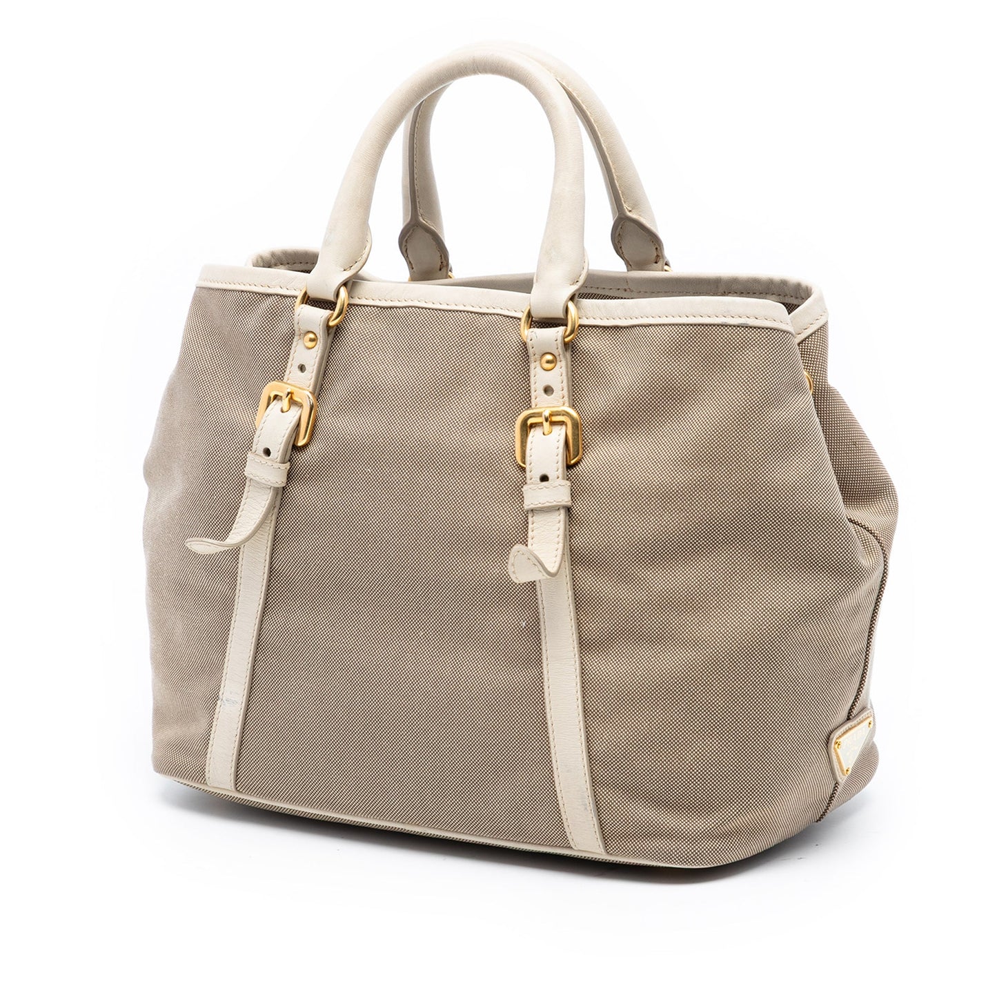 Prada Canvas Canapa Logo Bow Satchel