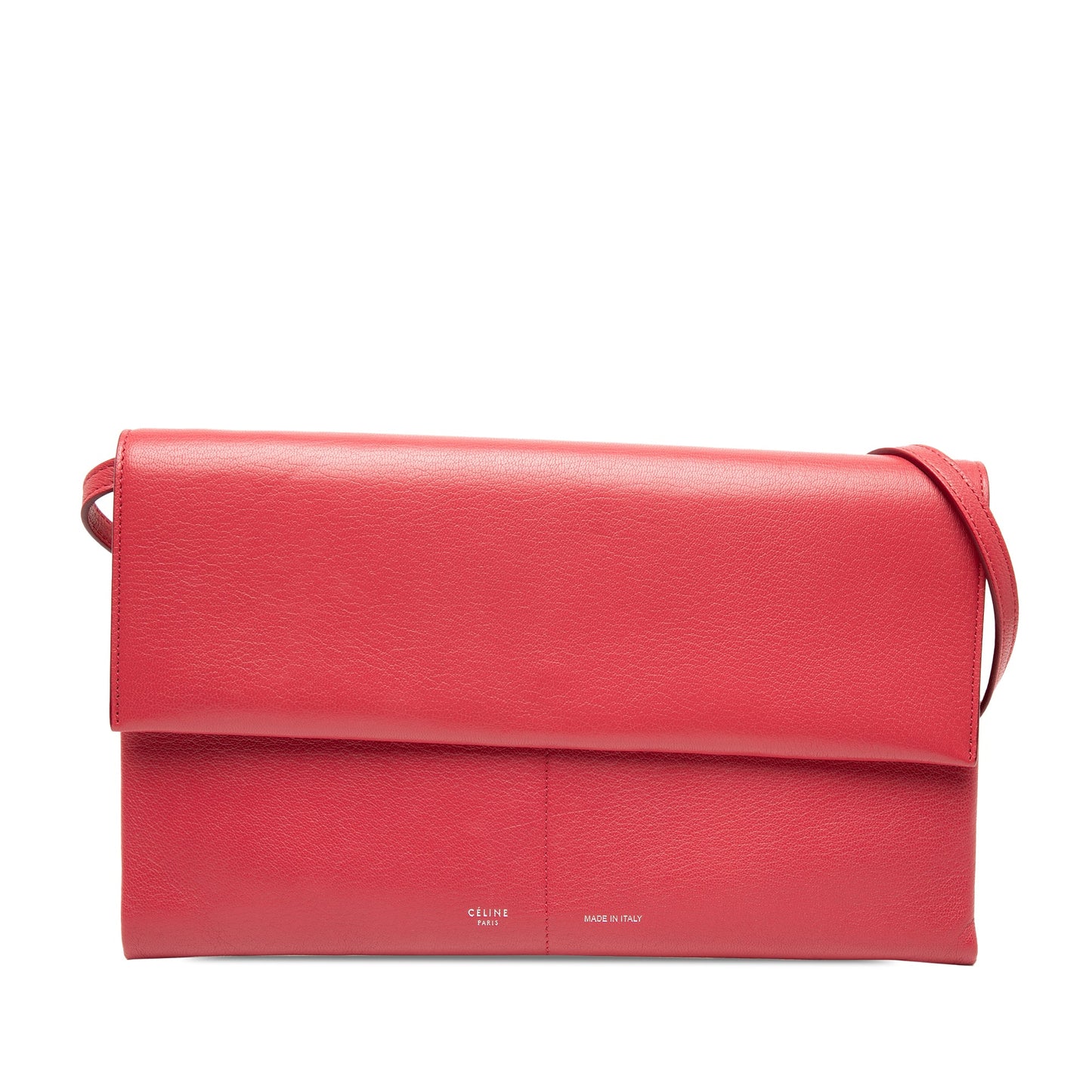 Celine Leather Folded Clutch On Strap