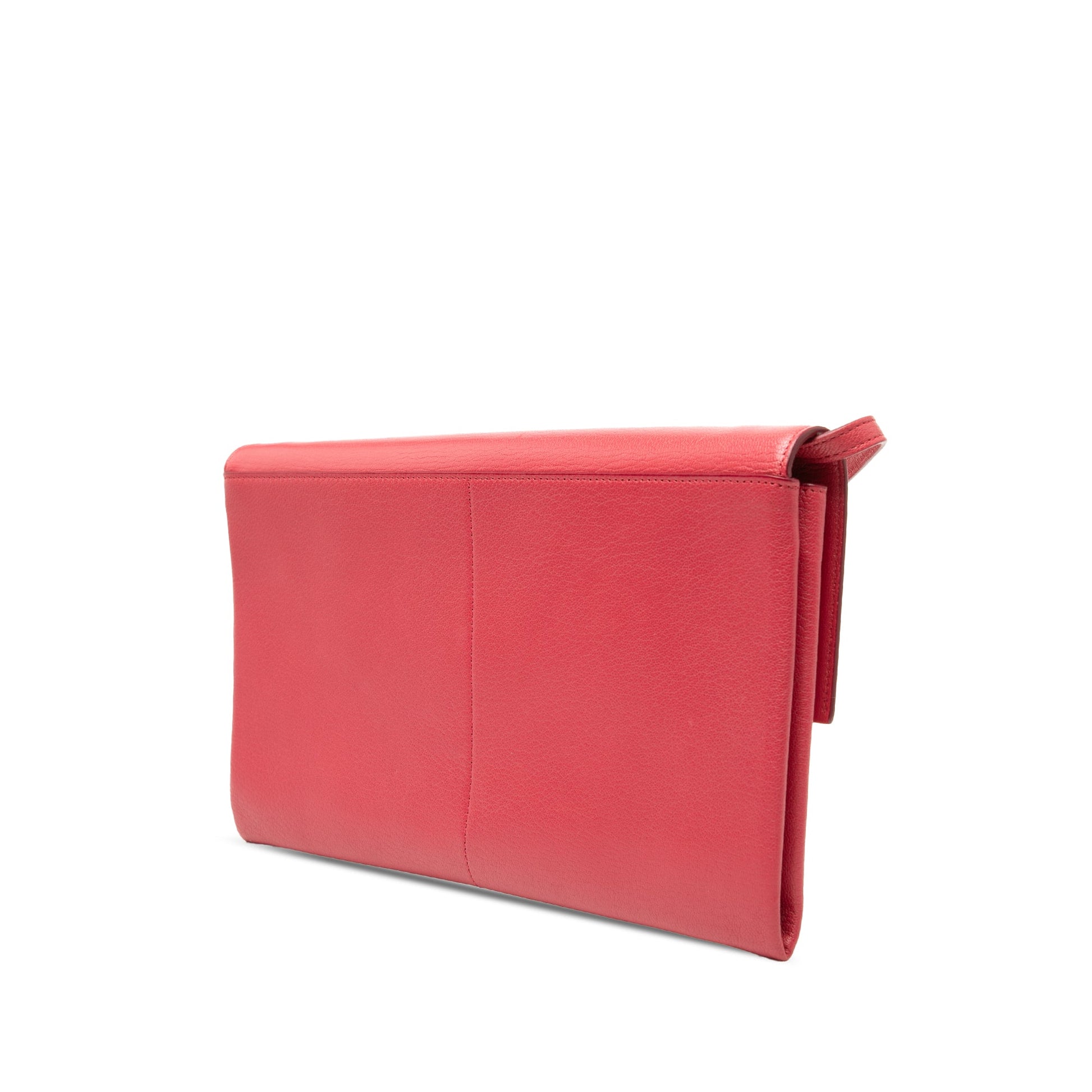 Celine Leather Folded Clutch On Strap