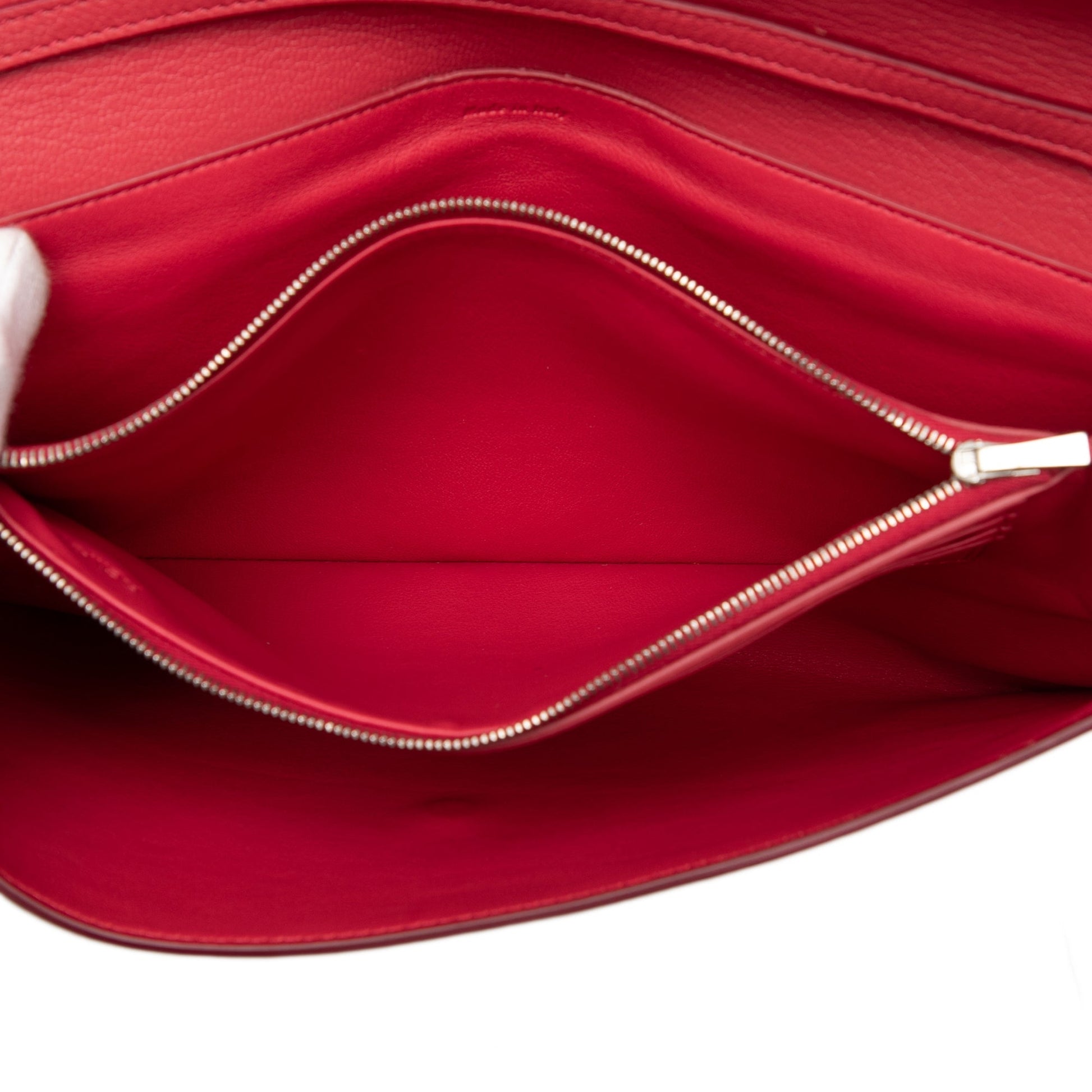 Celine Leather Folded Clutch On Strap