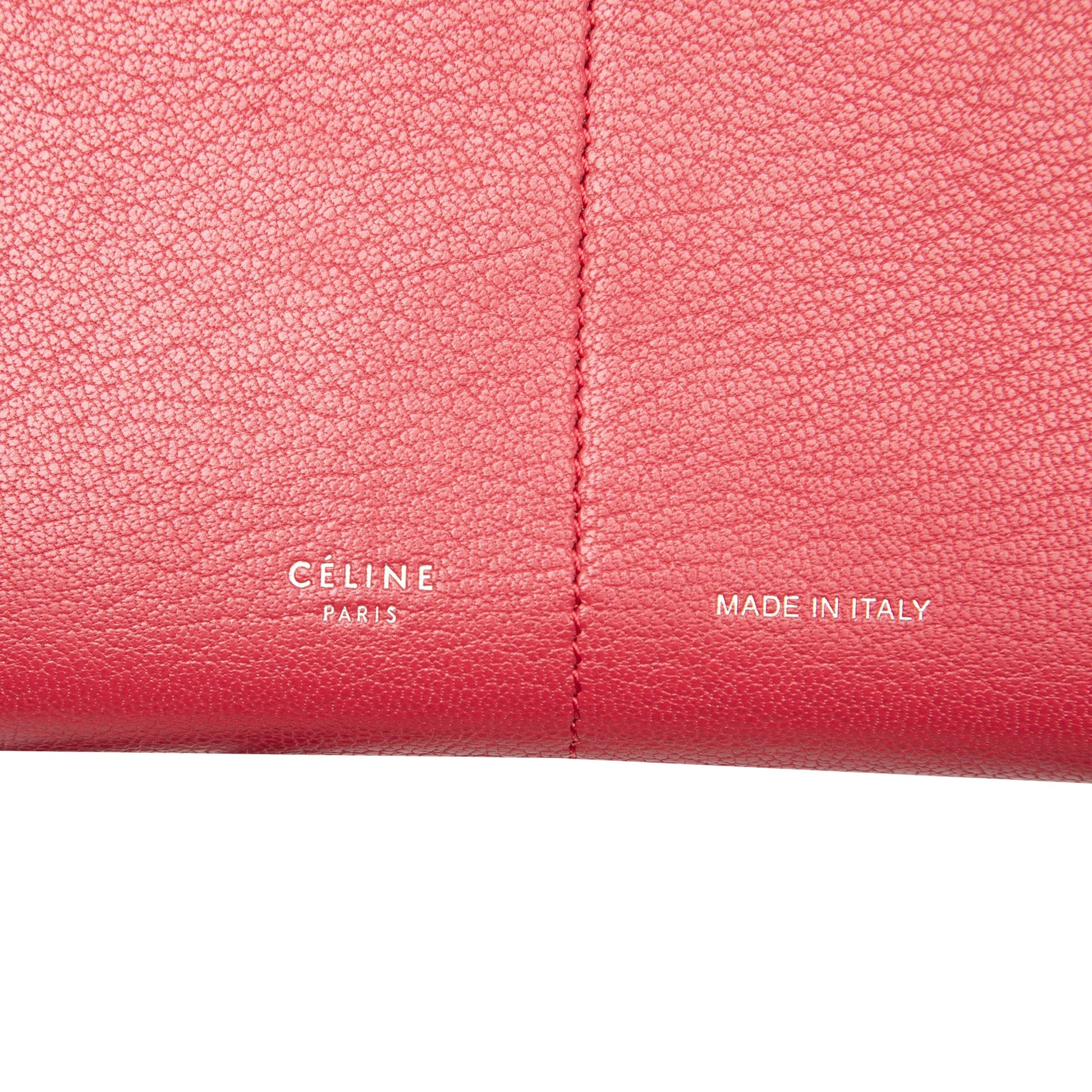 Celine Leather Folded Clutch On Strap