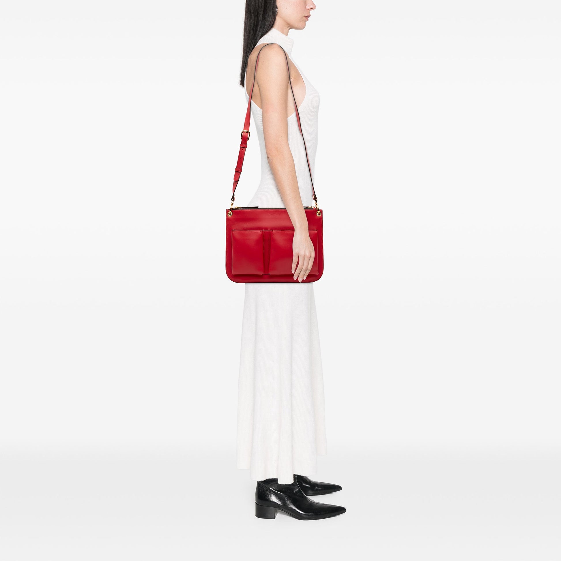 Marni Leather Pocket Crossbody