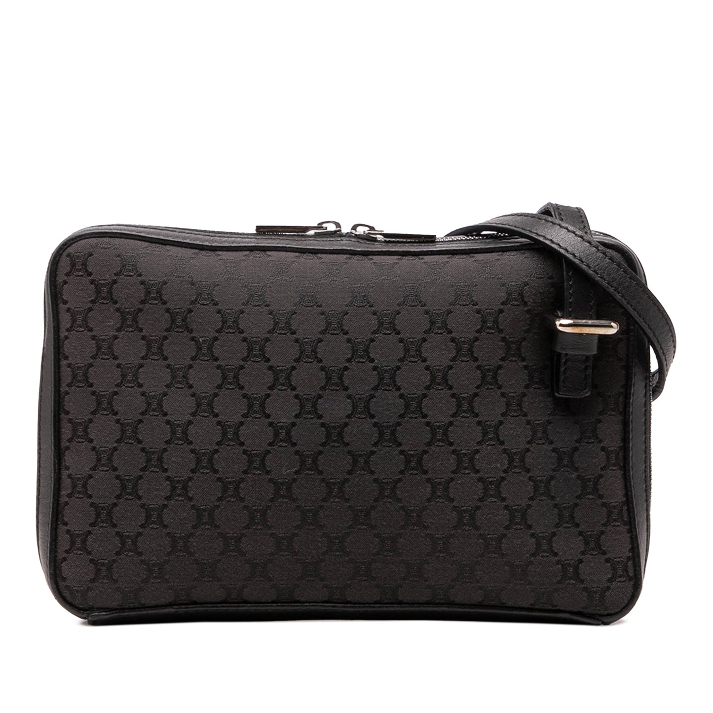 Celine Leather Trimmed Macadam Canvas Messenger Bag