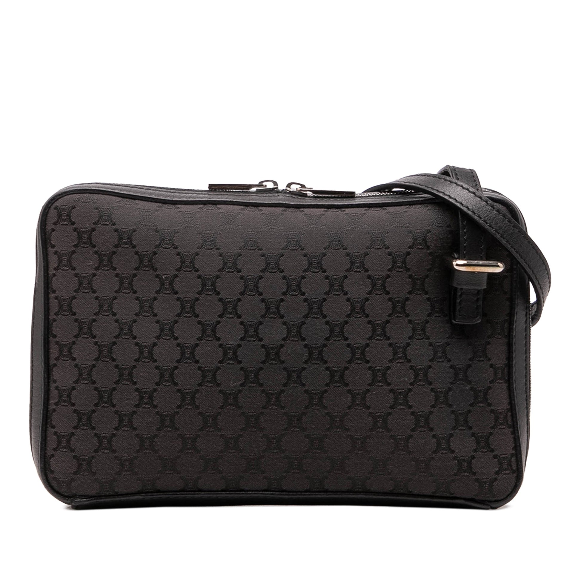 Celine Leather Trimmed Macadam Canvas Messenger Bag