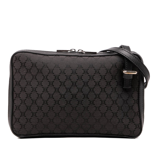Celine Leather Trimmed Macadam Canvas Messenger Bag