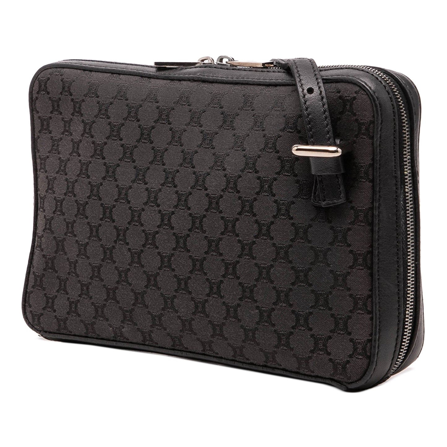 Celine Leather Trimmed Macadam Canvas Messenger Bag