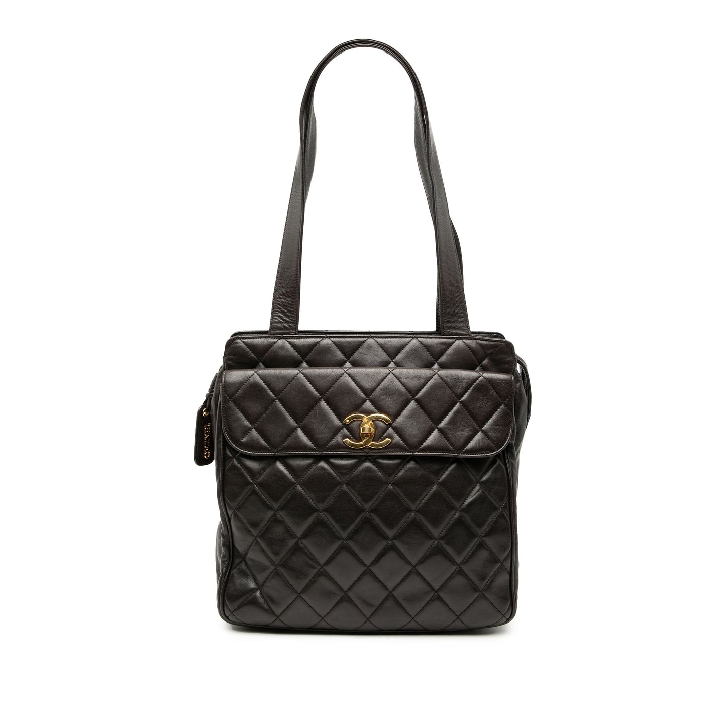 CC Quilted Lambskin Front Pocket Tote