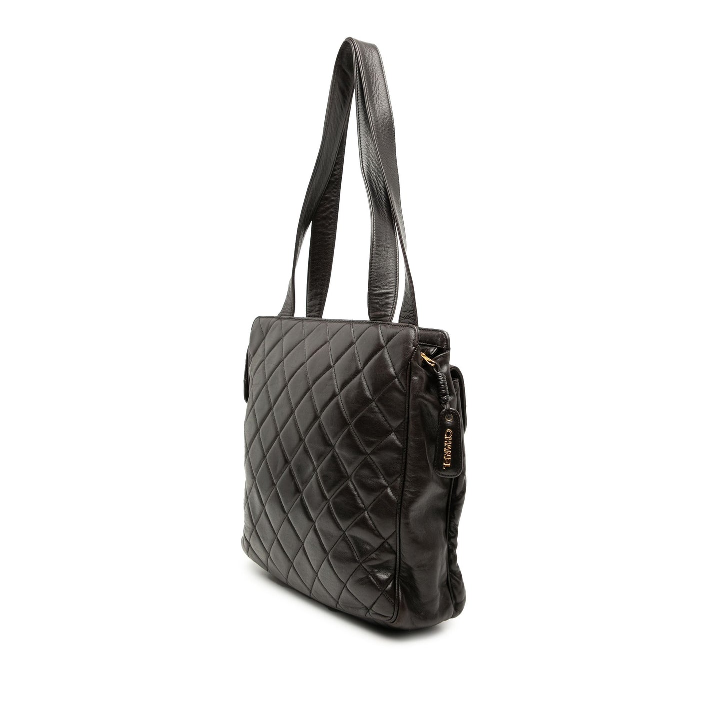 CC Quilted Lambskin Front Pocket Tote