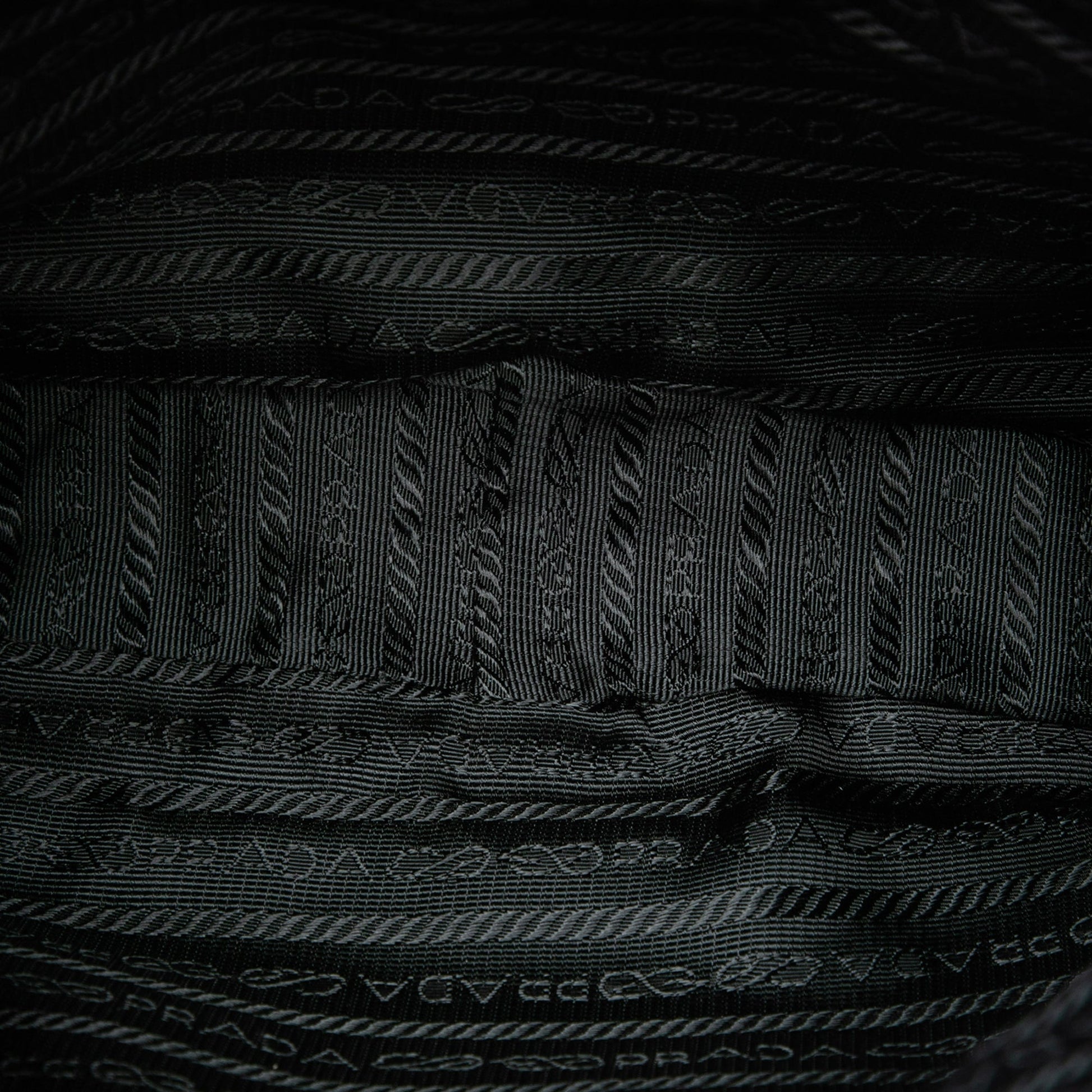Prada Croc Embossed Leather Trimmed Tessuto Shoulder Bag