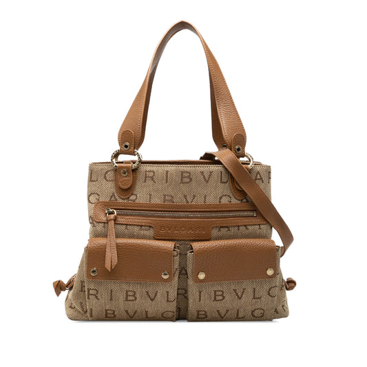 Bvlgari Logomania Canvas Satchel