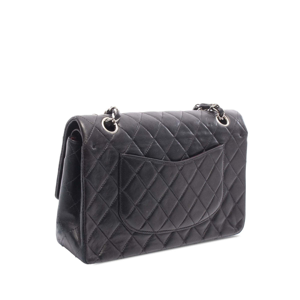 Chanel Medium Classic Lambskin Double Flap — Black