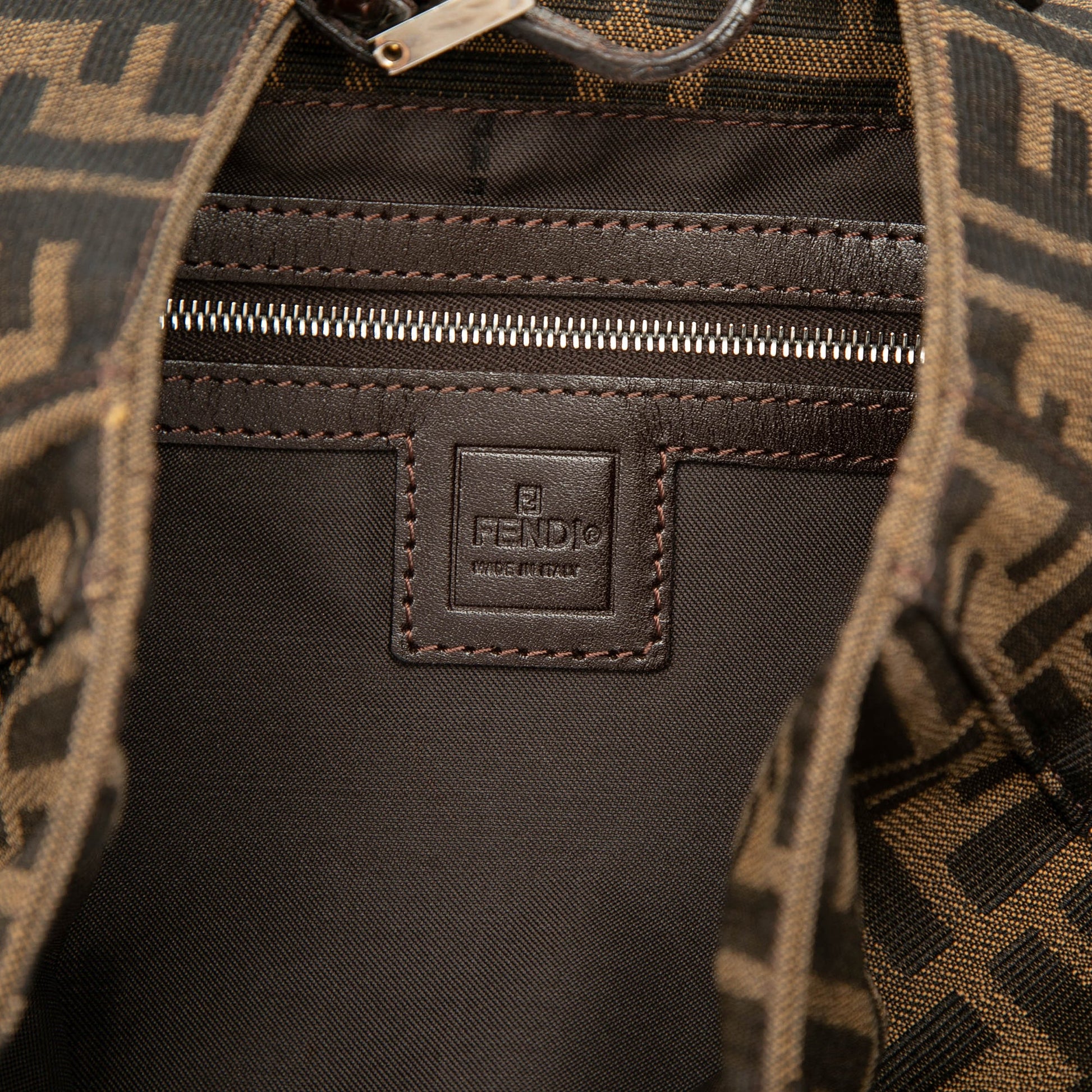 Fendi Zucca Canvas Shoulder Bag