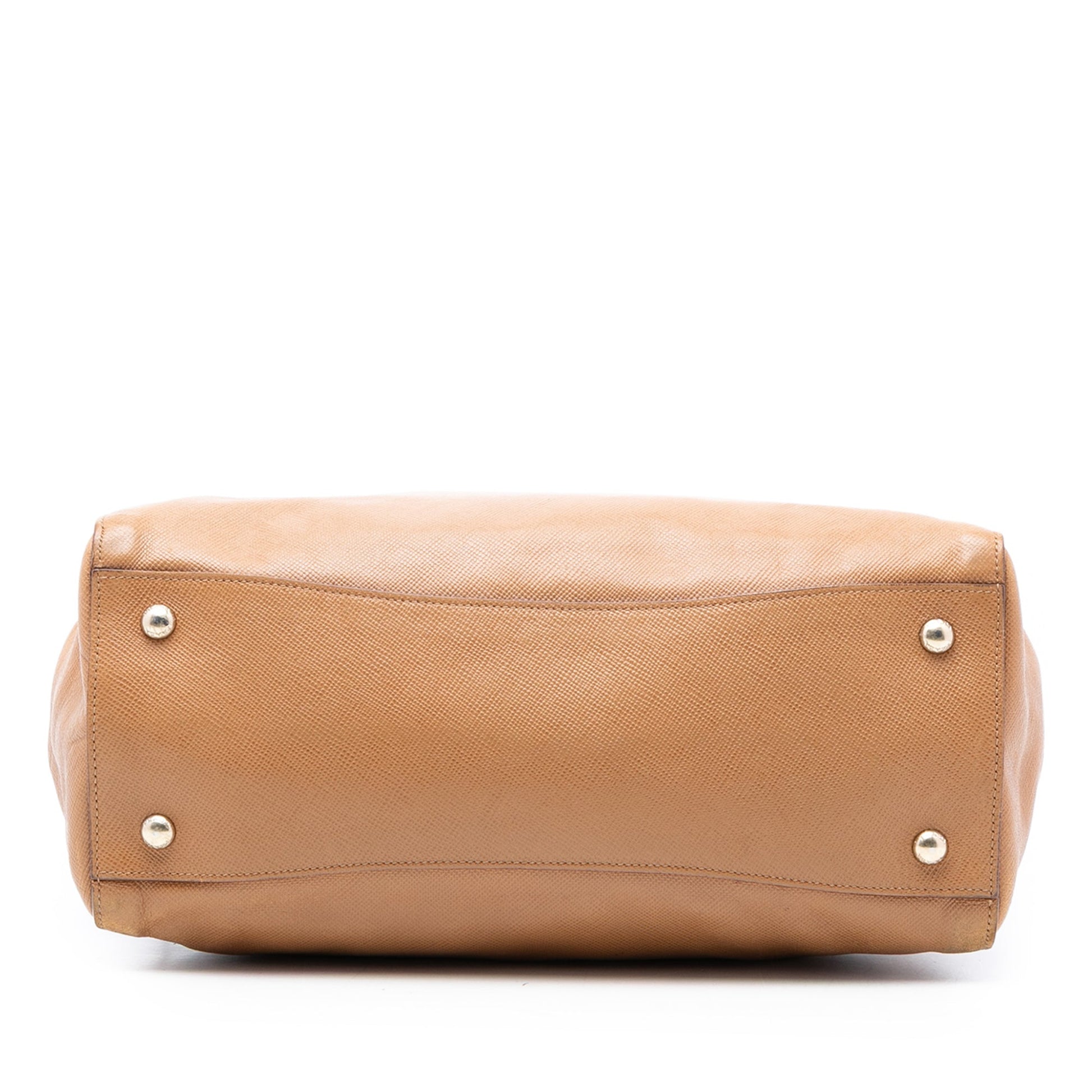 Prada Large Saffiano Cuir Double Zip Top Handle Bag