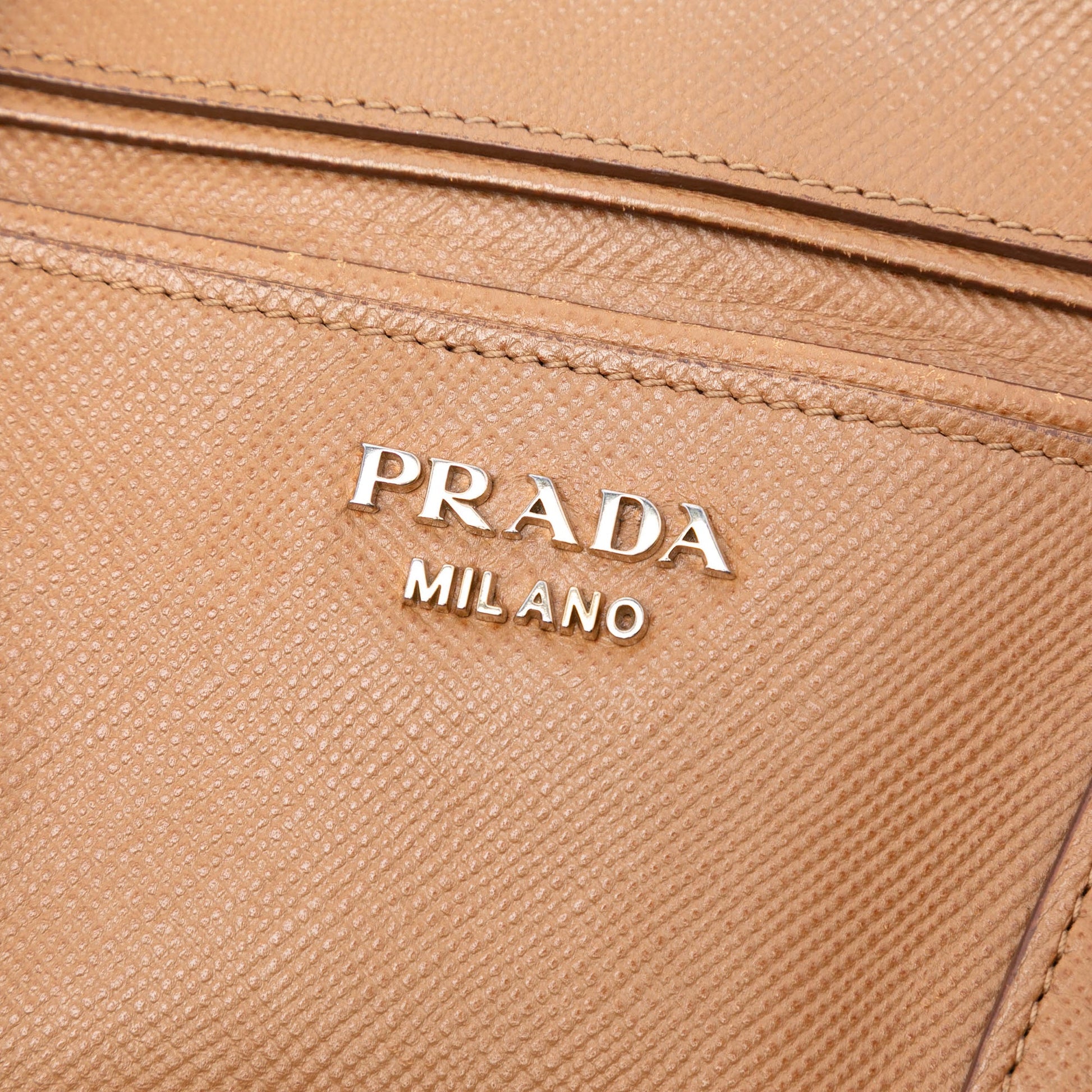 Prada Large Saffiano Cuir Double Zip Top Handle Bag