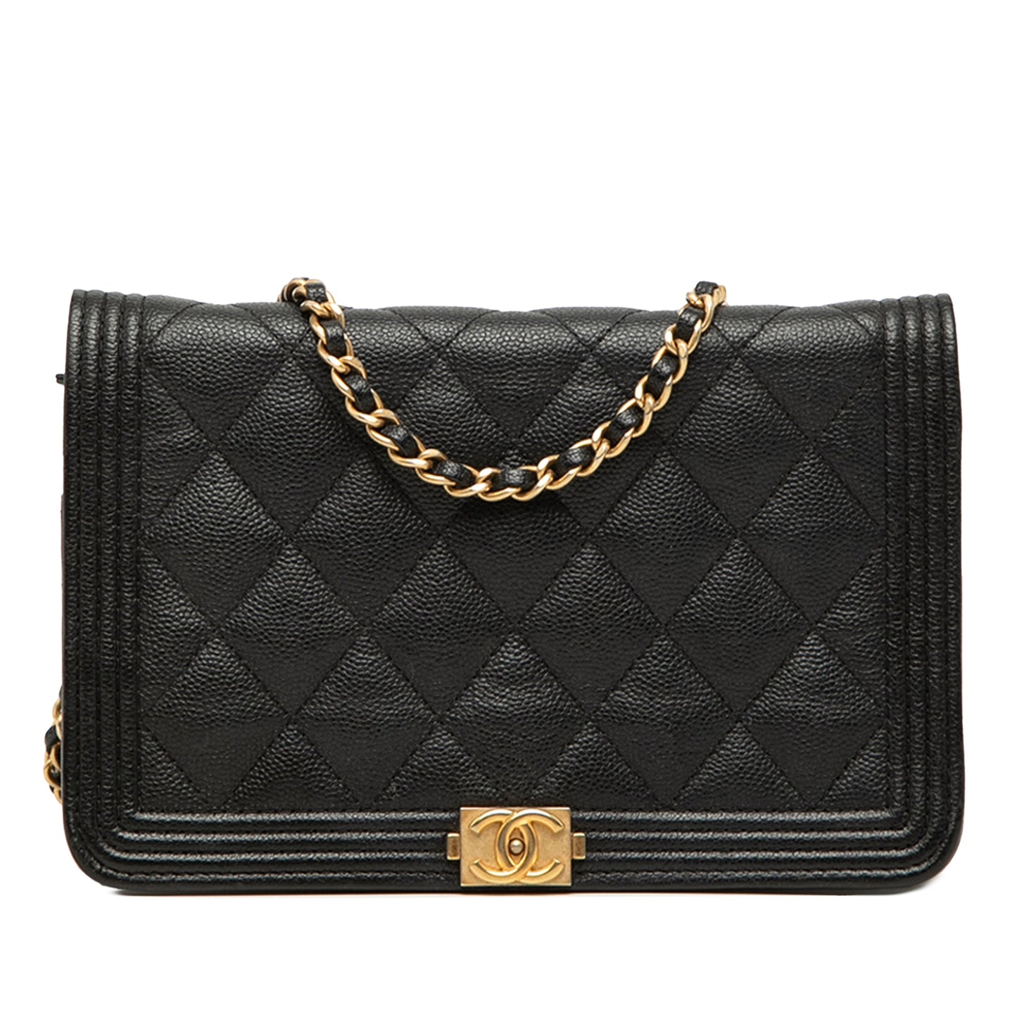 Chanel Quilted Caviar Boy Wallet on Chain