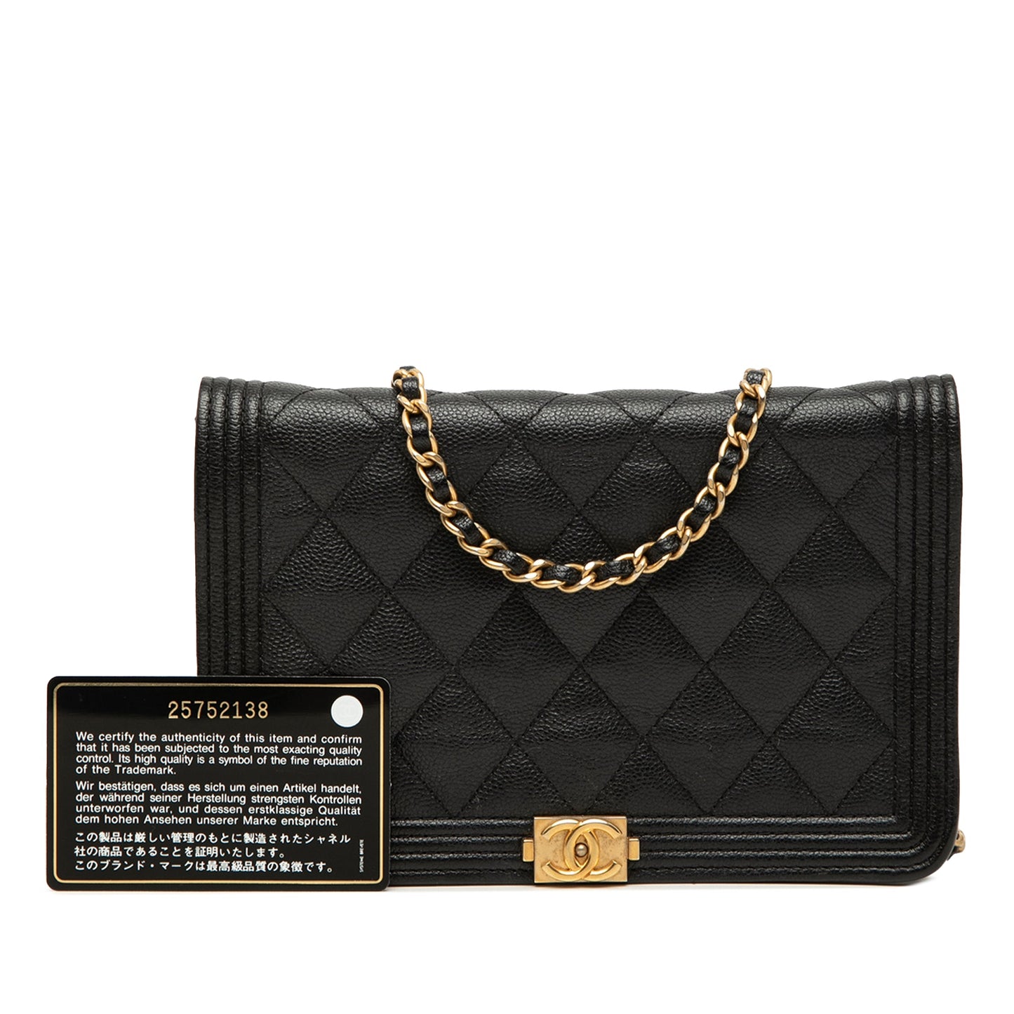 Chanel Quilted Caviar Boy Wallet on Chain