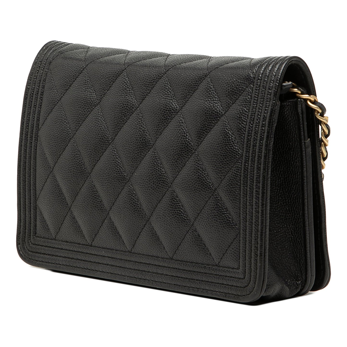 Chanel Quilted Caviar Boy Wallet on Chain