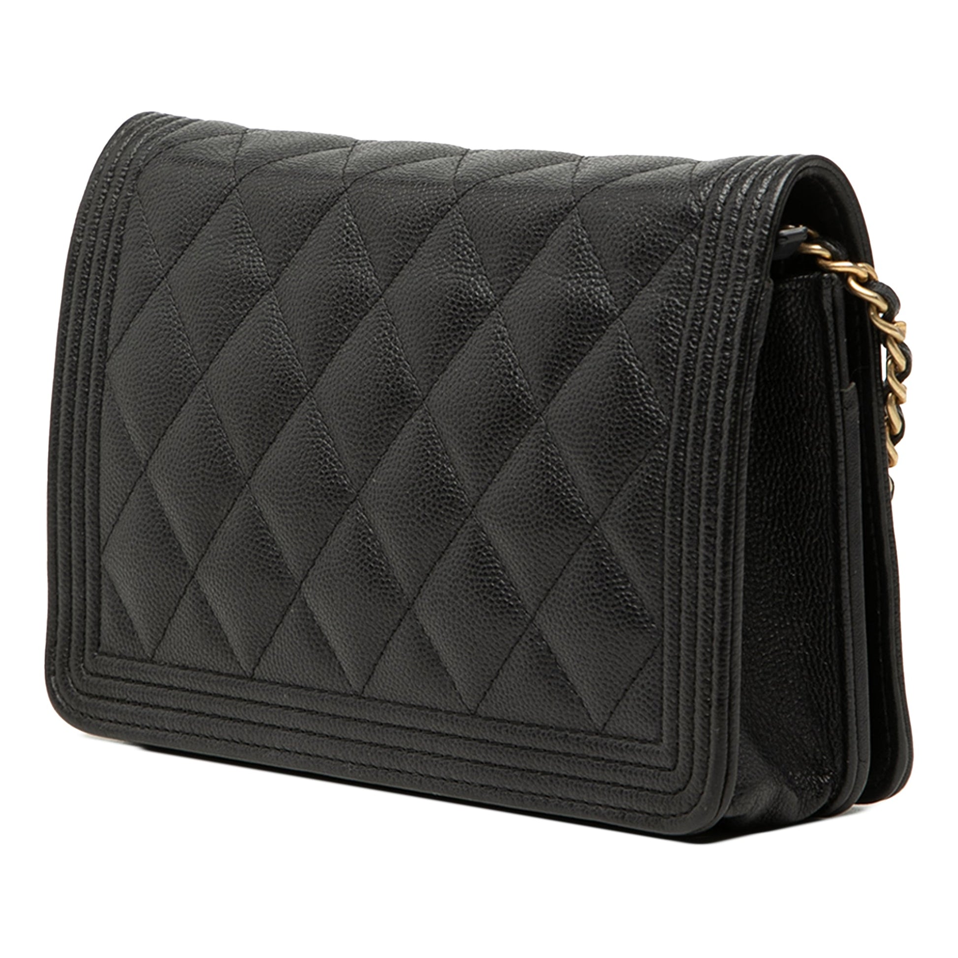 Chanel Quilted Caviar Boy Wallet on Chain