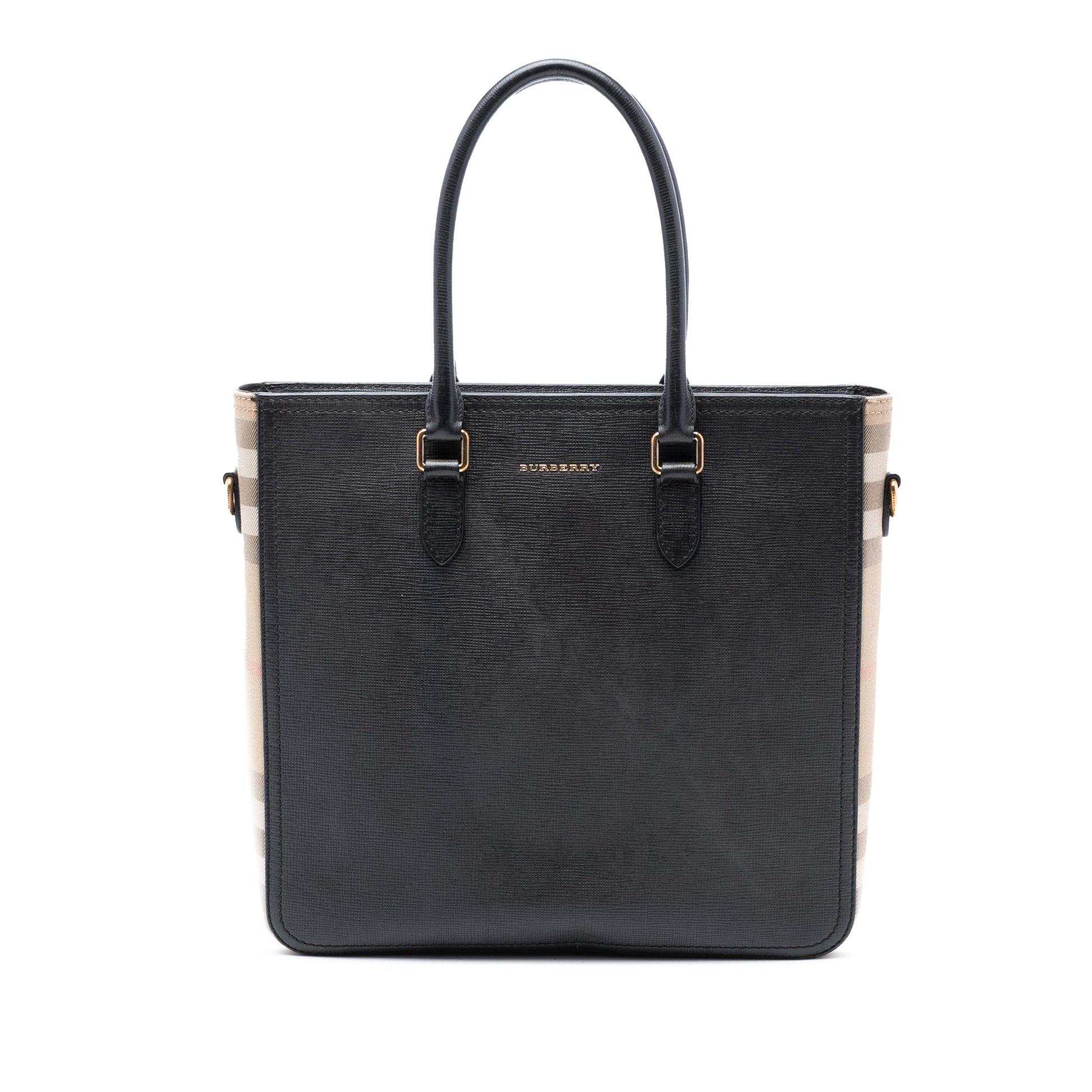 Burberry Leather and Mega Check Canvas Banwell Tote