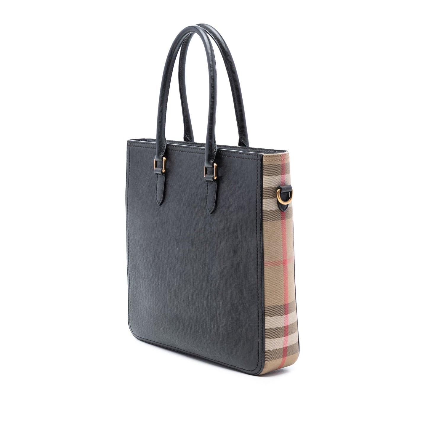 Burberry Leather and Mega Check Canvas Banwell Tote