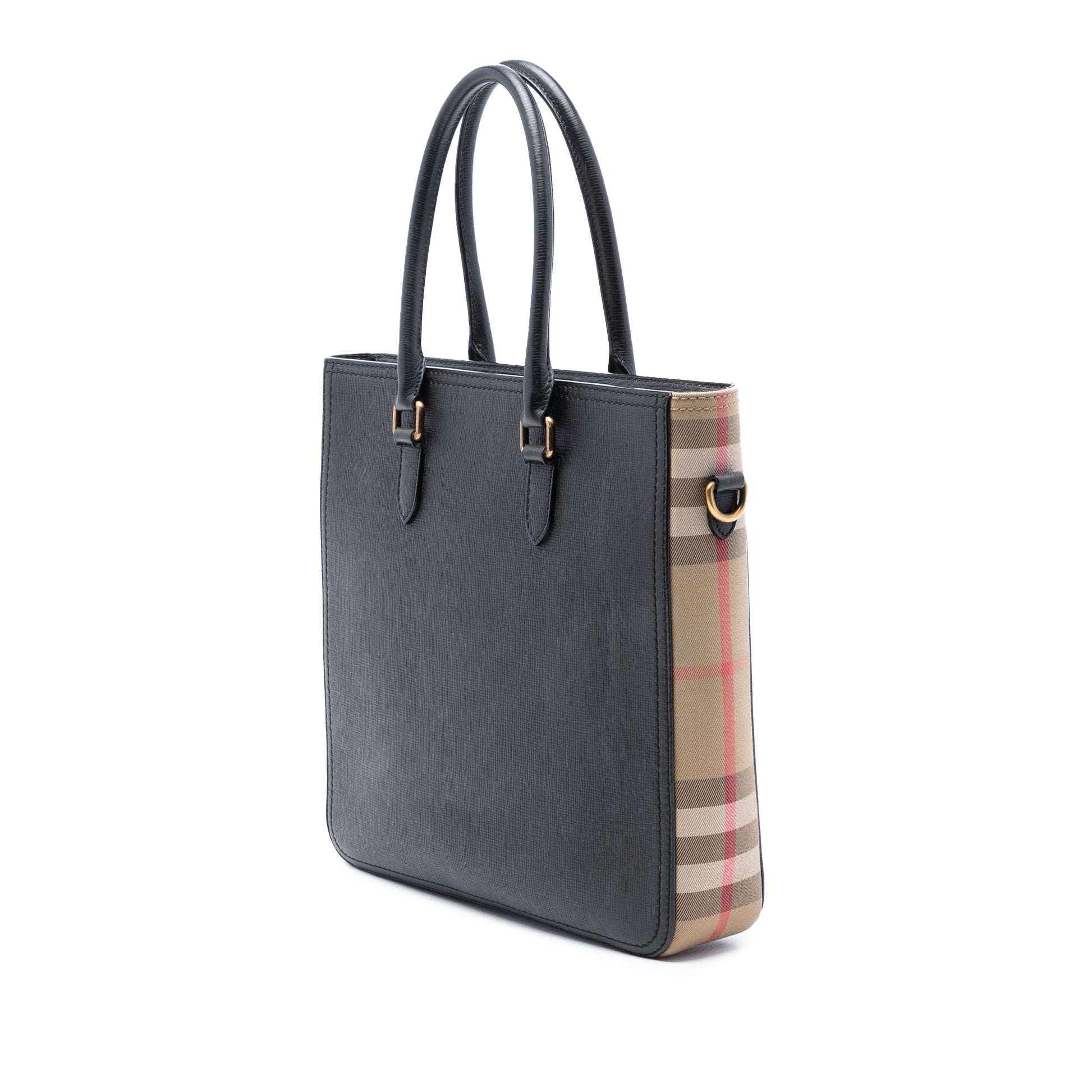 Burberry Leather and Mega Check Canvas Banwell Tote