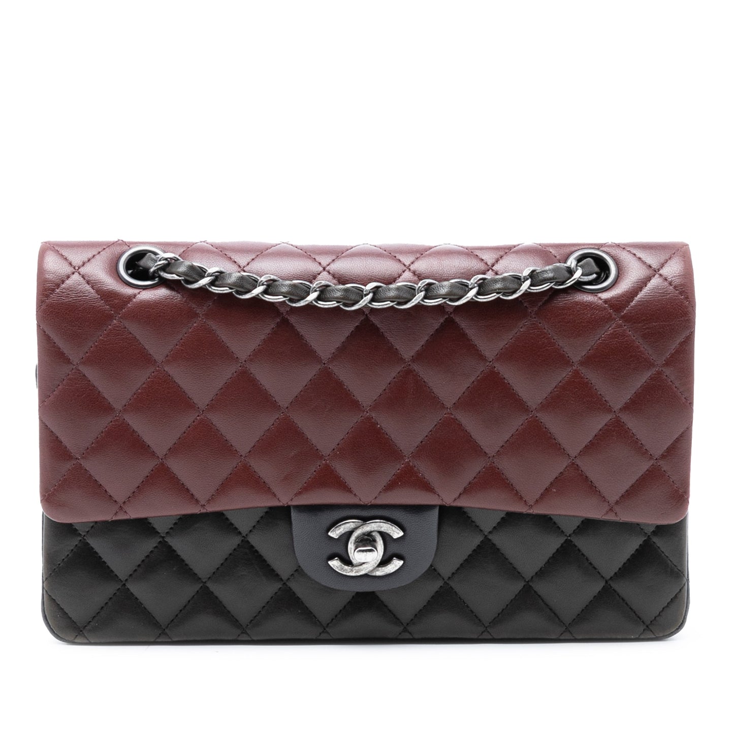 Chanel Medium Classic Tricolor Lambskin Double Flap