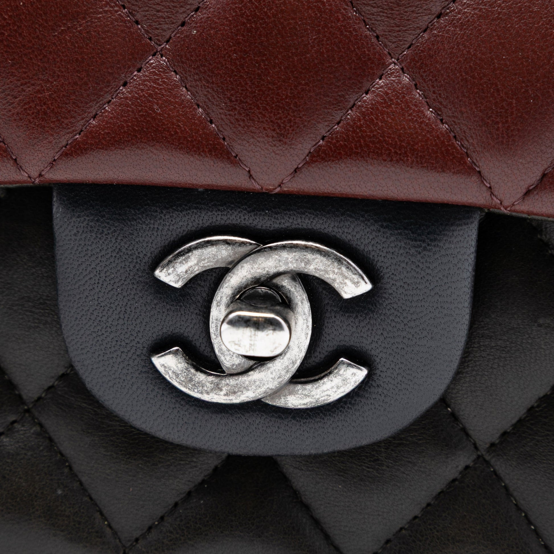 Chanel Medium Classic Tricolor Lambskin Double Flap