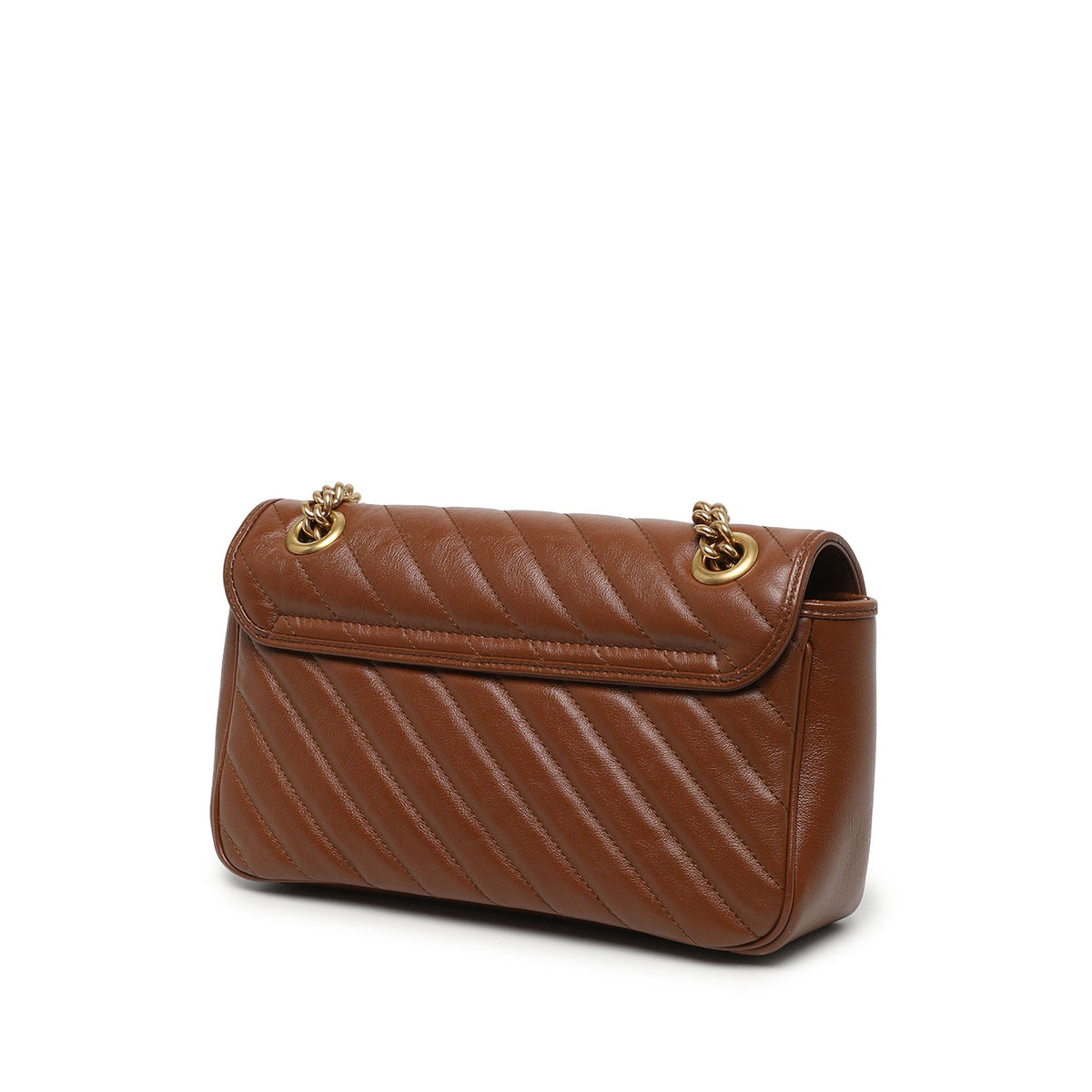 Gucci Medium GG Marmont Matelasse Diagonal Calfskin Shoulder Bag — Brown
