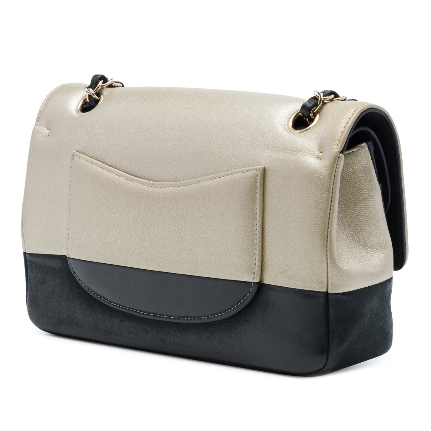 Chanel Medium Classic Bicolor Caviar and Iridescent Calfskin Double Flap
