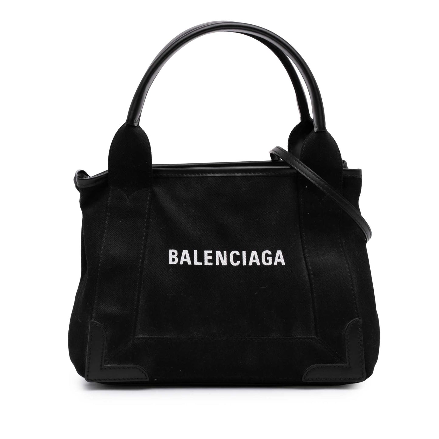 Balenciaga Denim Navy Cabas Satchel XS