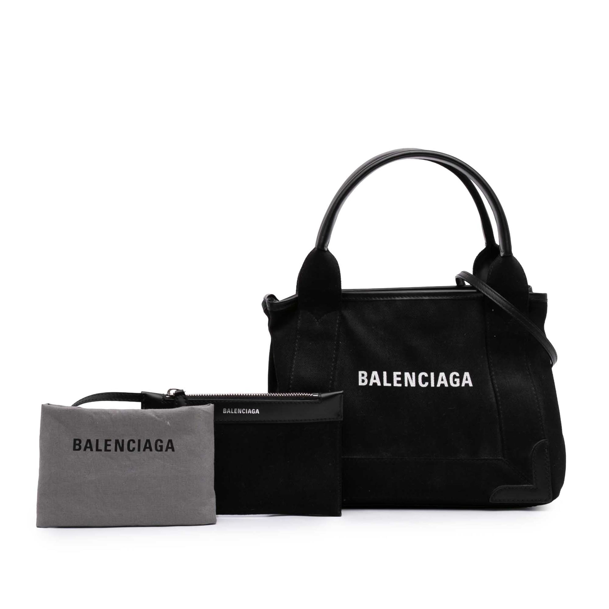 Balenciaga Denim Navy Cabas Satchel XS
