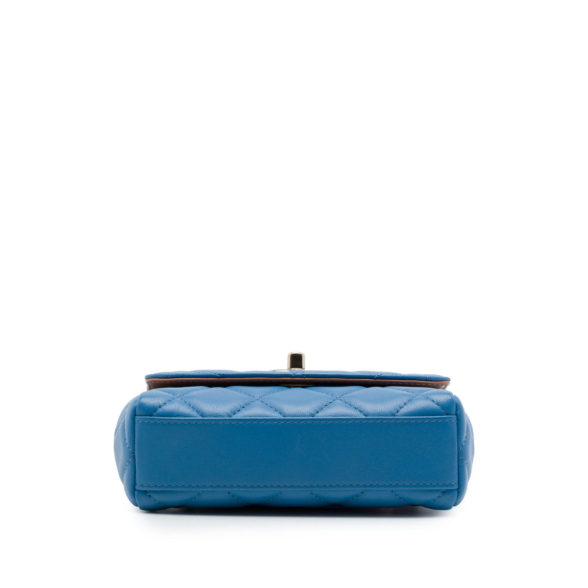 Chanel Mini Quilted Lambskin Cocovado Ribbon Chain Flap — Blue