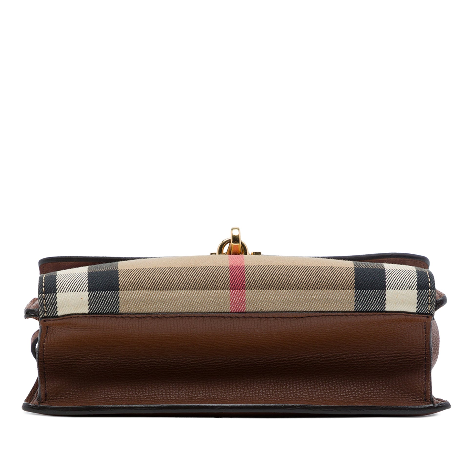 Burberry Small Leather and House Check Canvas Derby Macken Crossbody