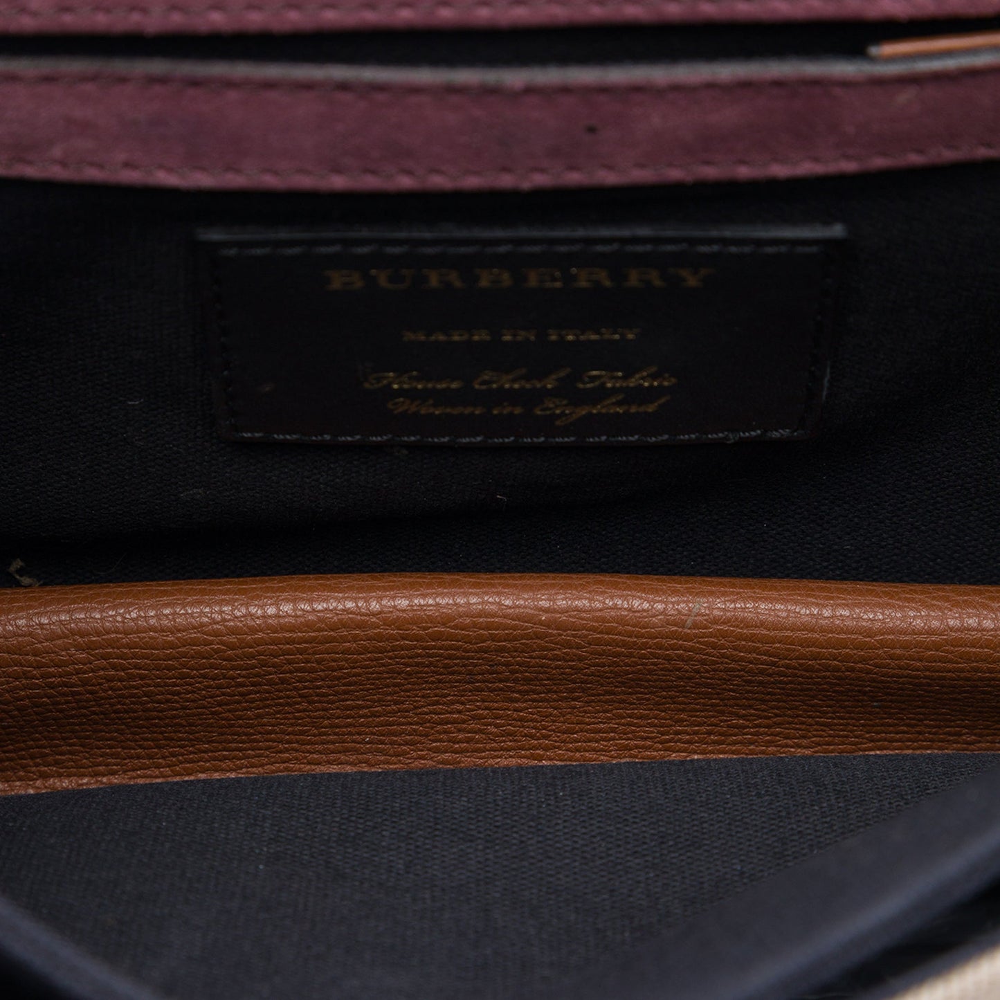 Burberry Small Leather and House Check Canvas Derby Macken Crossbody