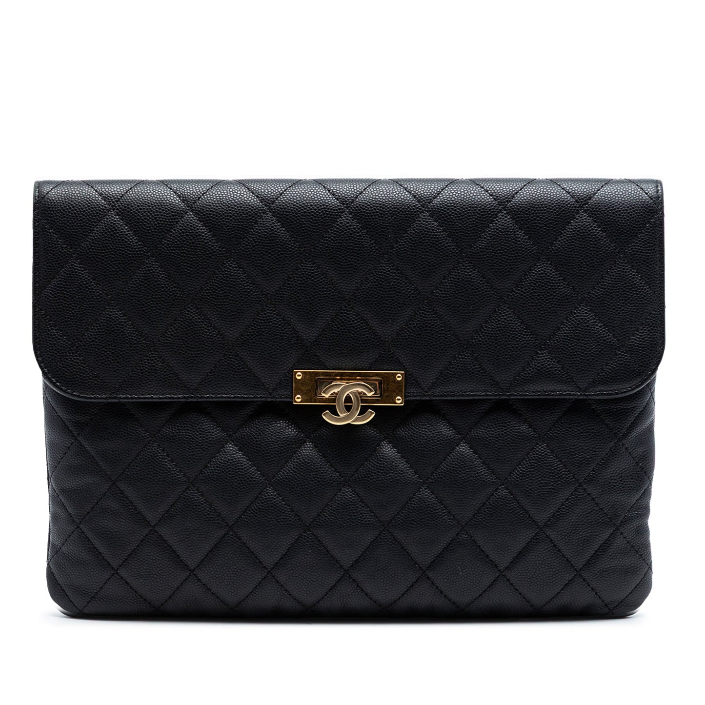 Chanel Medium Quilted Caviar Golden Class O Case Clutch