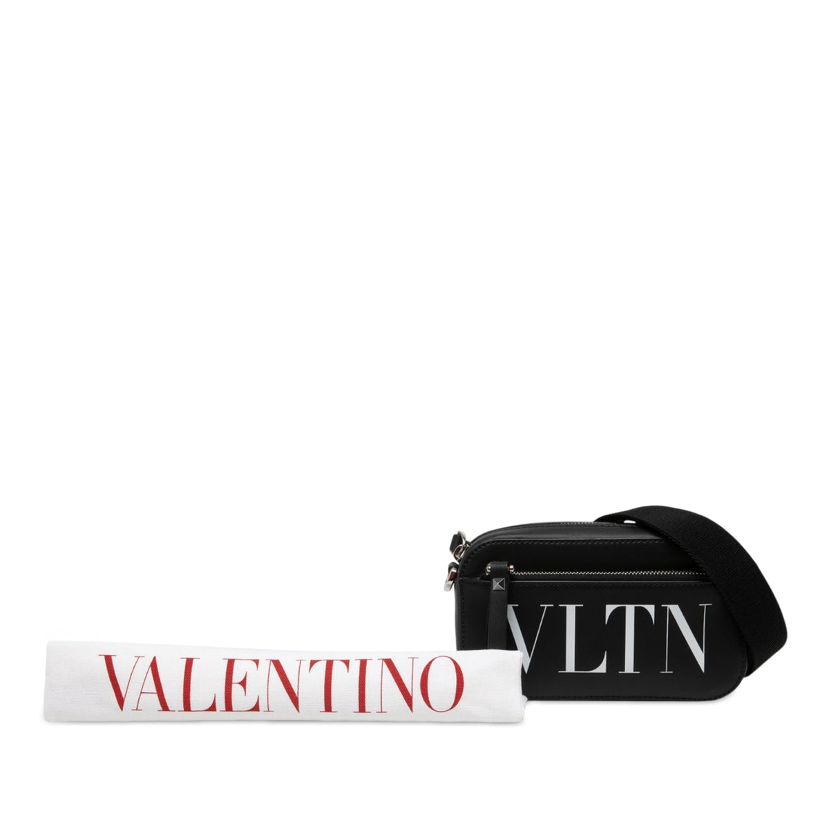 Valentino Leather VLTN Convertible Camera Bag — Black