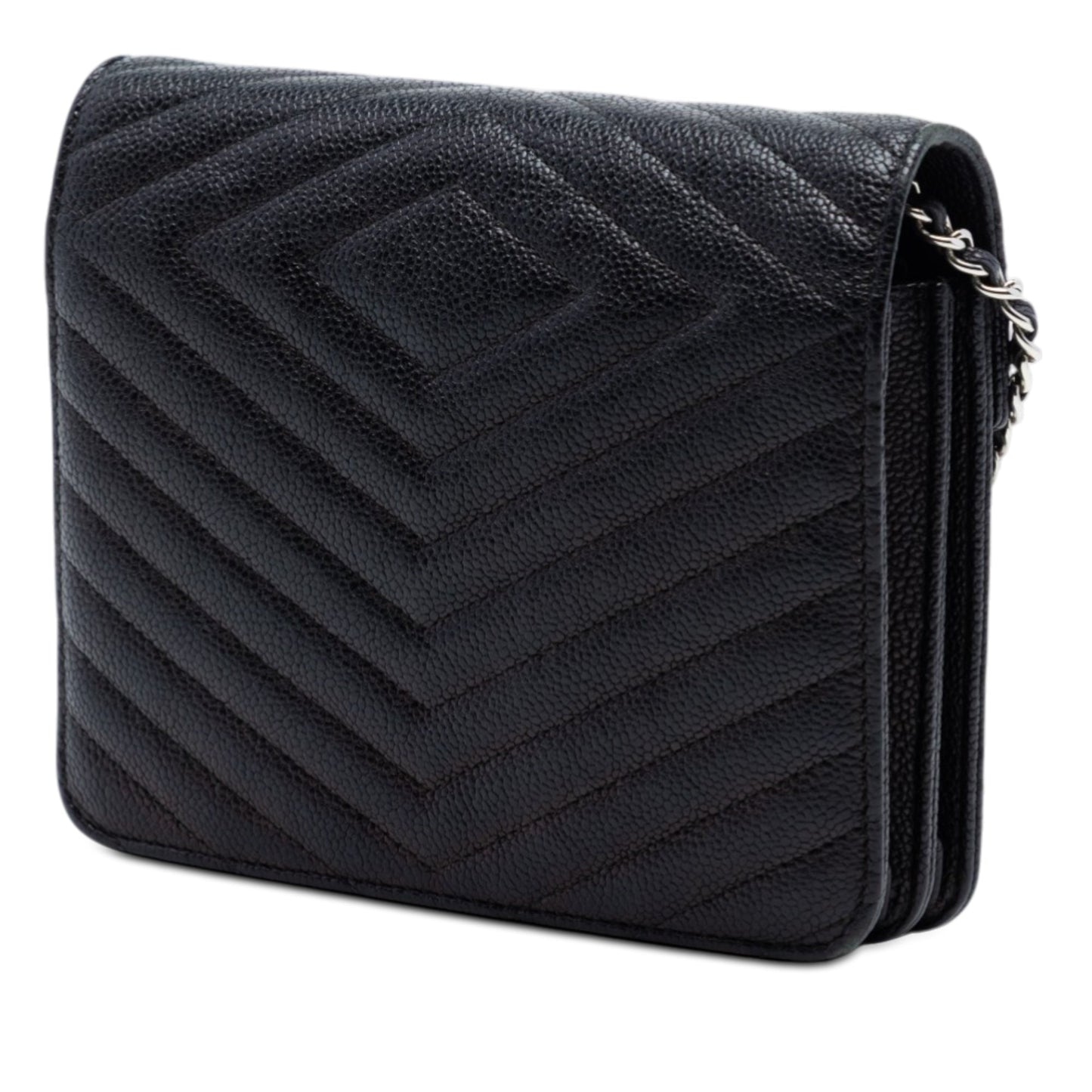 CC Chevron Caviar Square Wallet On Chain